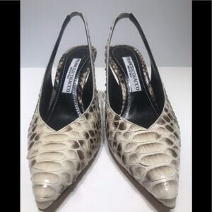 Francesco Sacco python sling back mid heel
